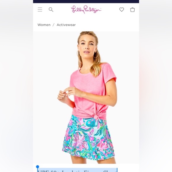 Lilly Pulitzer Fionna Skort Luxletic Turquoise Oasis Golden Hour Size XL & L - Picture 2 of 2